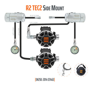 Tecline R2 TEC2 Sidemount Regulator Set