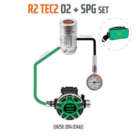 Tecline R2 TEC2 O2 + SPG Stage/Deco Regulator Set
